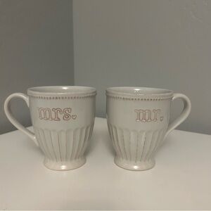 Lenox French Perle Mr and Mrs mug set